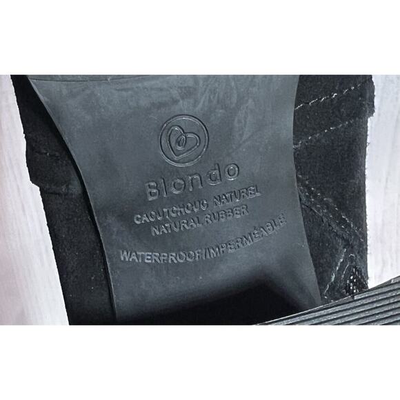 Blondo Women’s Sadie Ankle Boots Waterproof Chunky Heel Suede Leather Black 8.5 - Picture 10 of 13